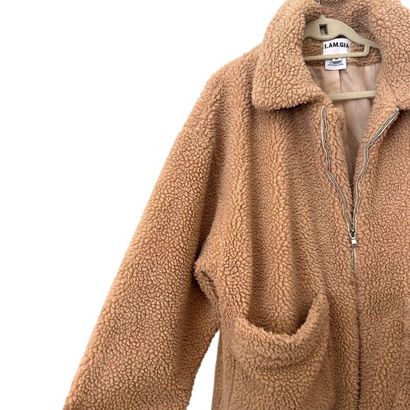 I.AM.GIA Pixie Teddy Oversized Coat Tan Medium - Picture 3 of 5